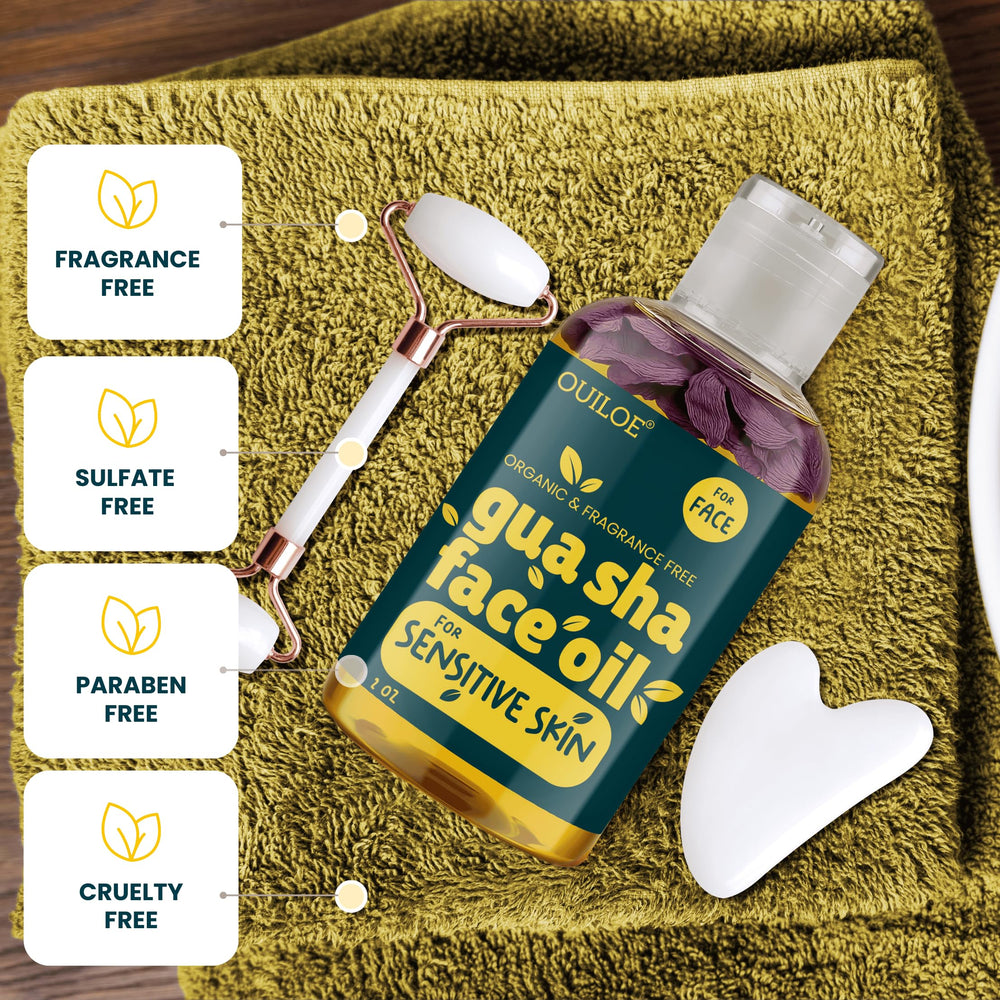 Ouiloe Huile Gua Sha hydratation légère — absorption rapide sans résidu gras
