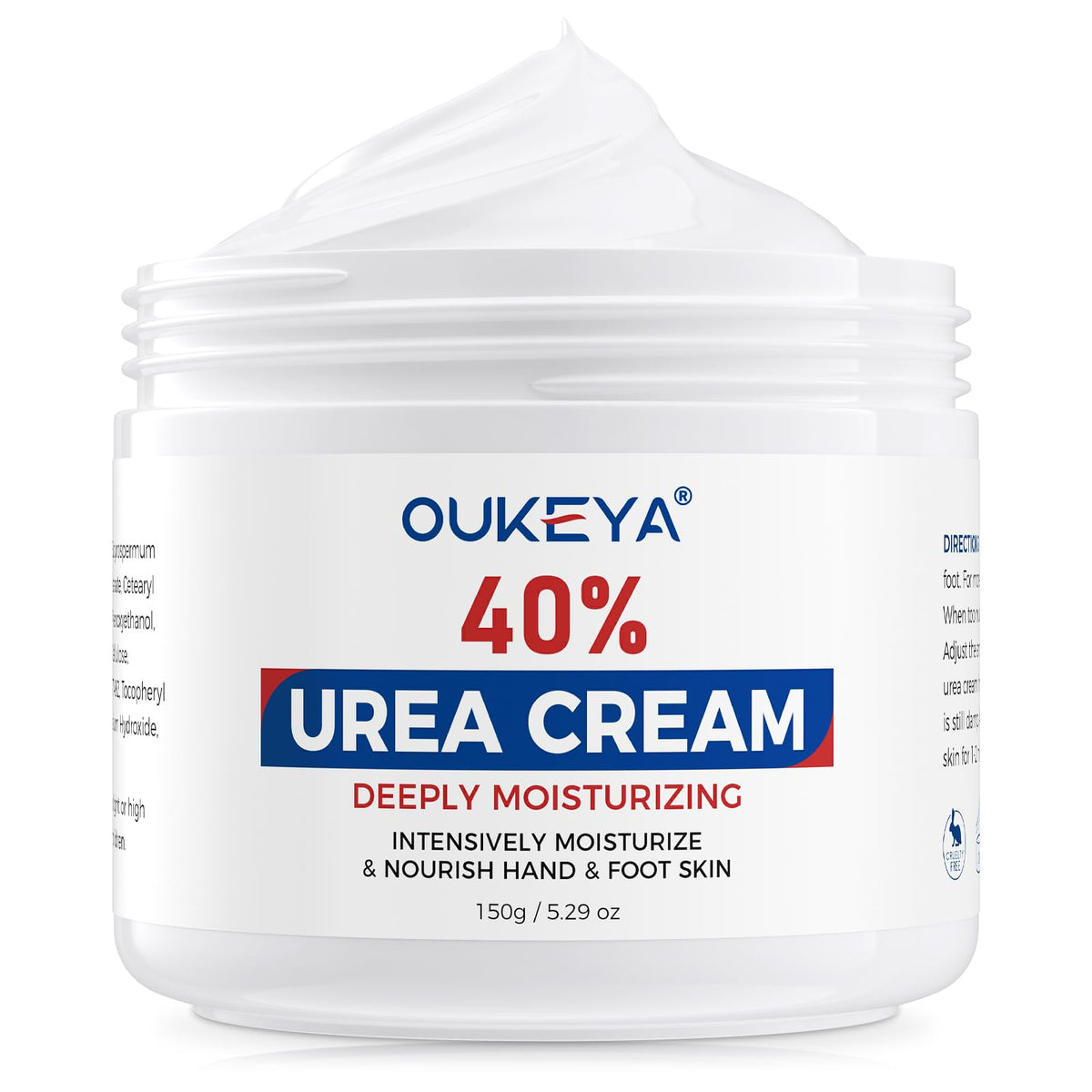 OUKEYA Crème Urea 40% pour pieds, hydrate intensément les peaux sèches.