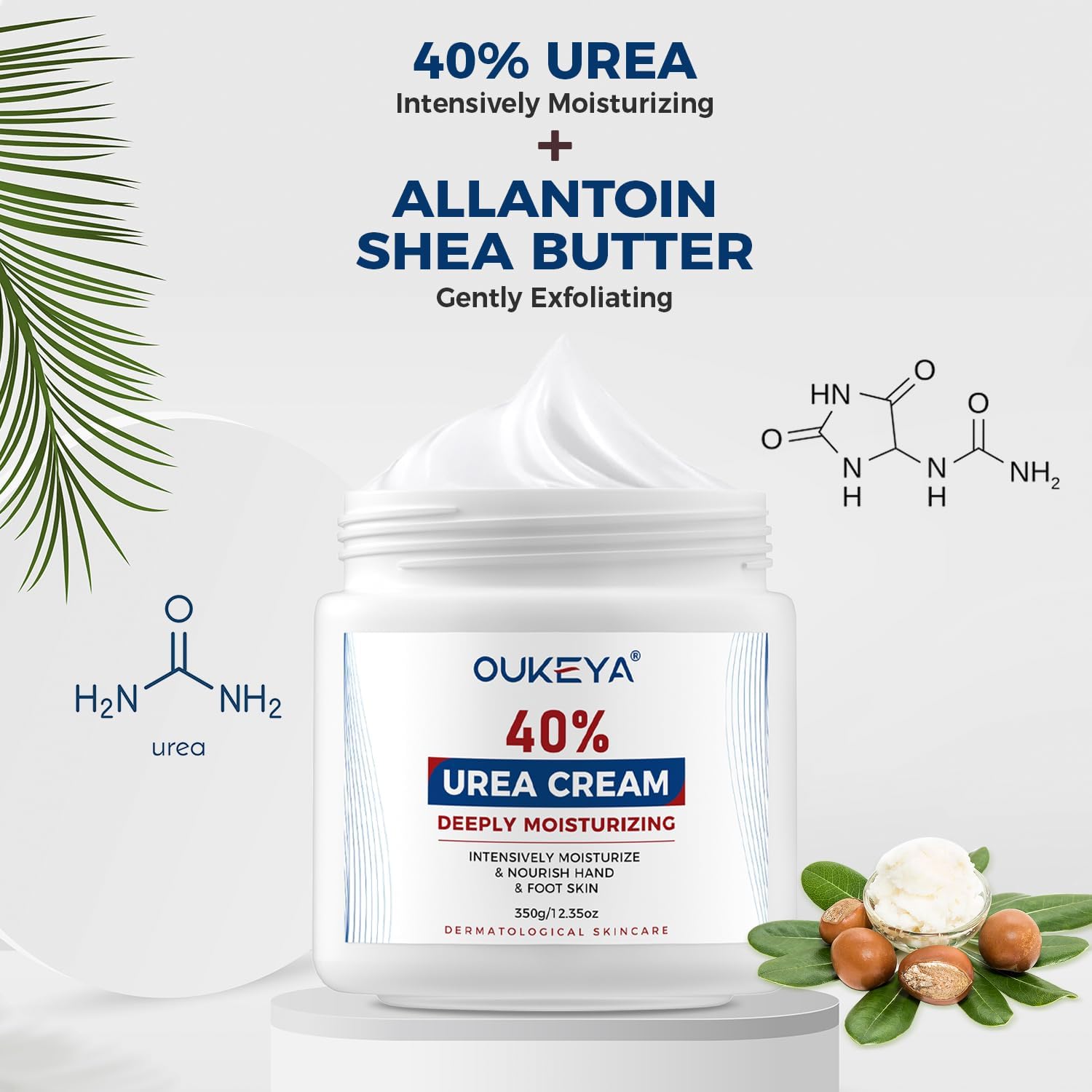 OUKEYA Crème à l’urée 40 % pour genoux, soin ciblé et nourrissant.