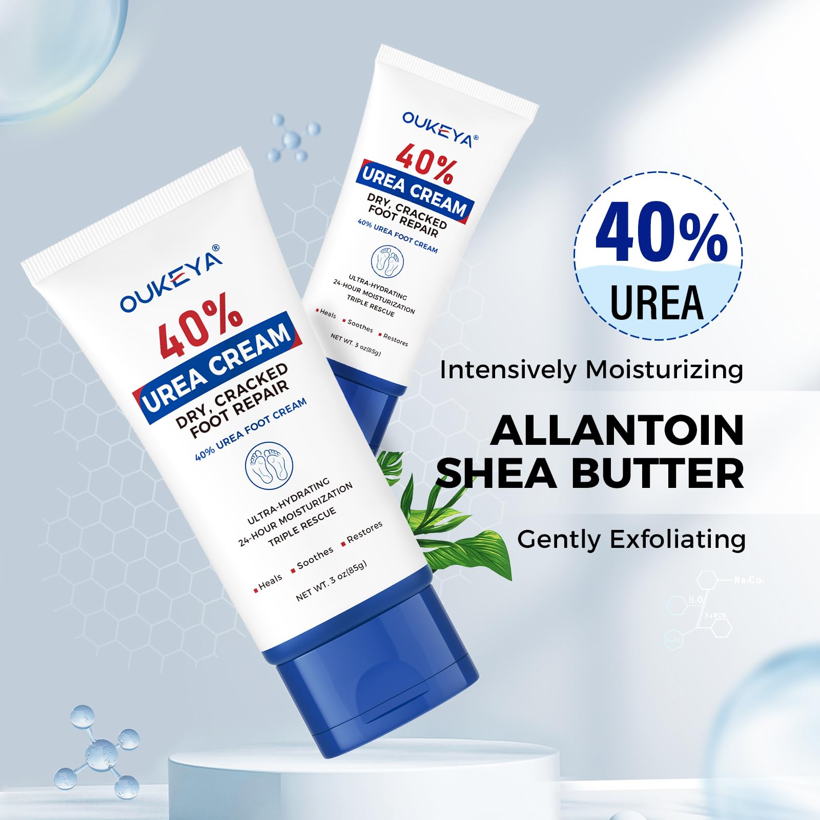 Mains hydratées et confortables grâce à OUKEYA Crème Urée 40%.