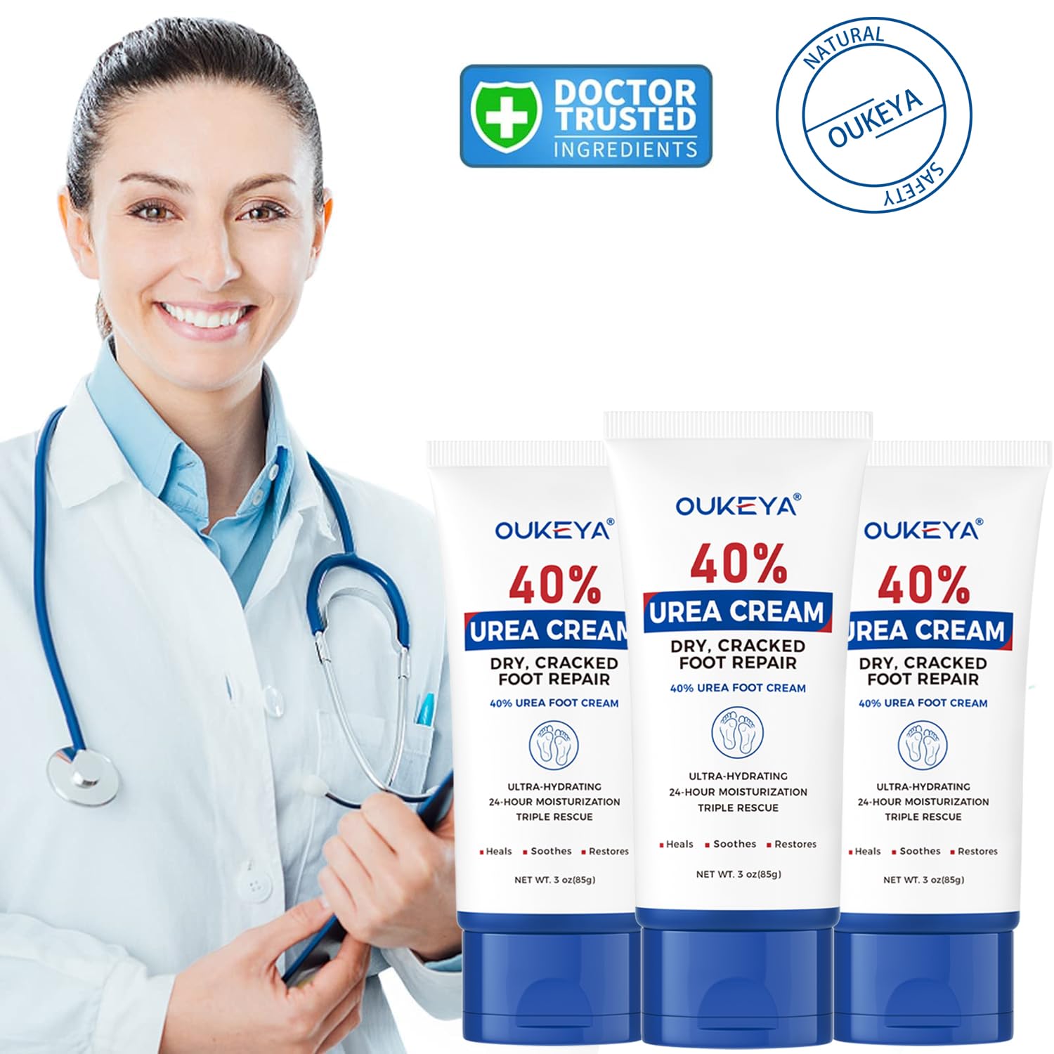 OUKEYA Crème Urée 40% texture non grasse, absorption rapide