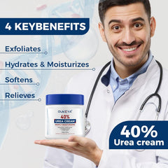 OUKEYA Crème à l’urée 40 % pour talons secs, pieds plus lisses.