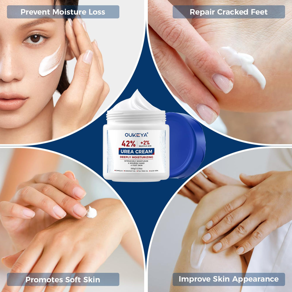 OUKEYA Crème 42 % urea usage quotidien, routine simple et efficace.
