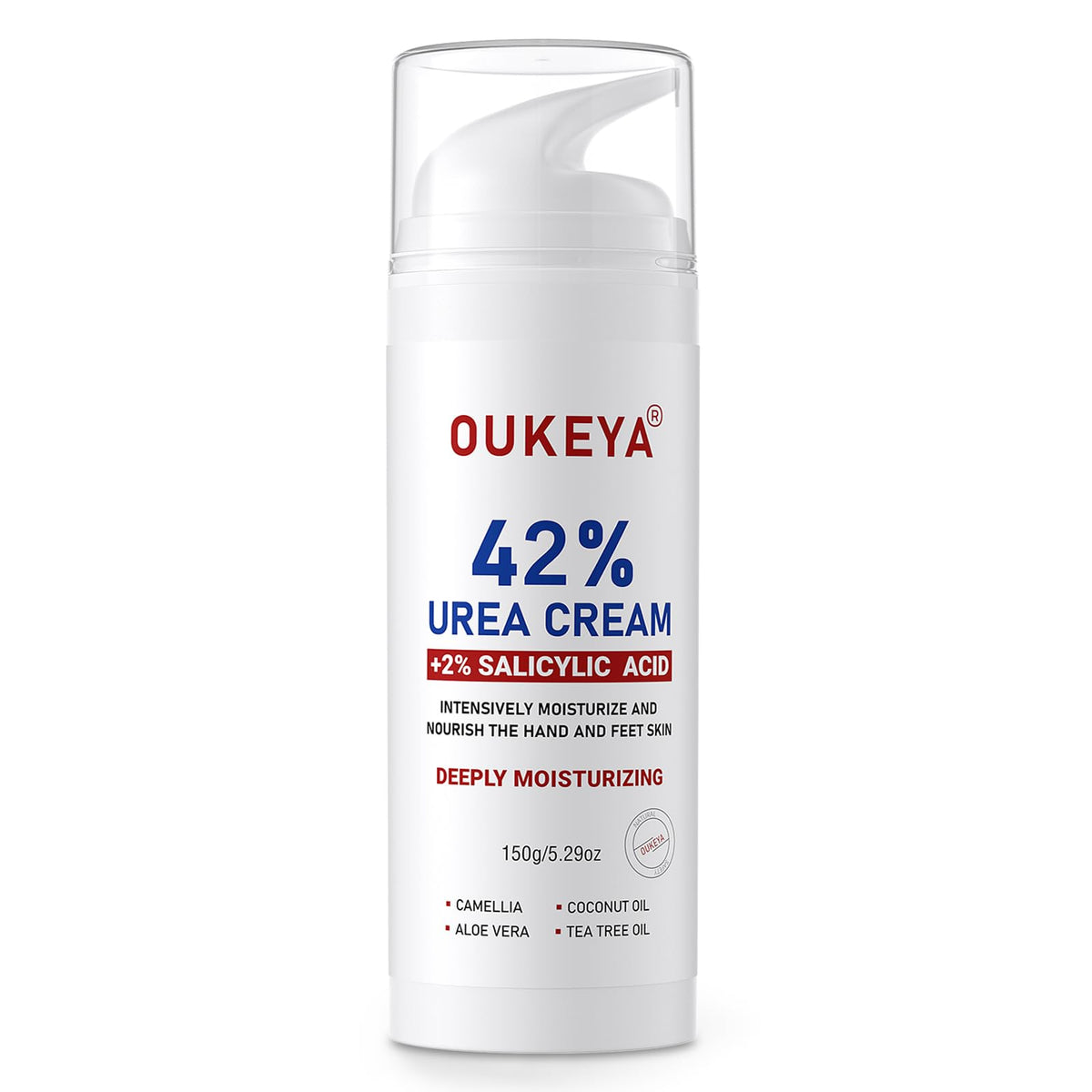 OUKEYA Crème à l’uréa et acide salicylique pour pieds et talons, hydratation en profondeur.