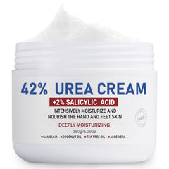 OUKEYA Crème Urée 42% en bouteille pour hydrater les pieds.