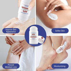 OUKEYA Urea Cream Stick appliqué sur coudes secs pour douceur accrue.