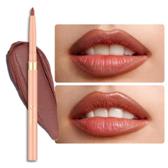 Oulac crayon contour des lèvres brun rétractable pour tracé précis et durable.