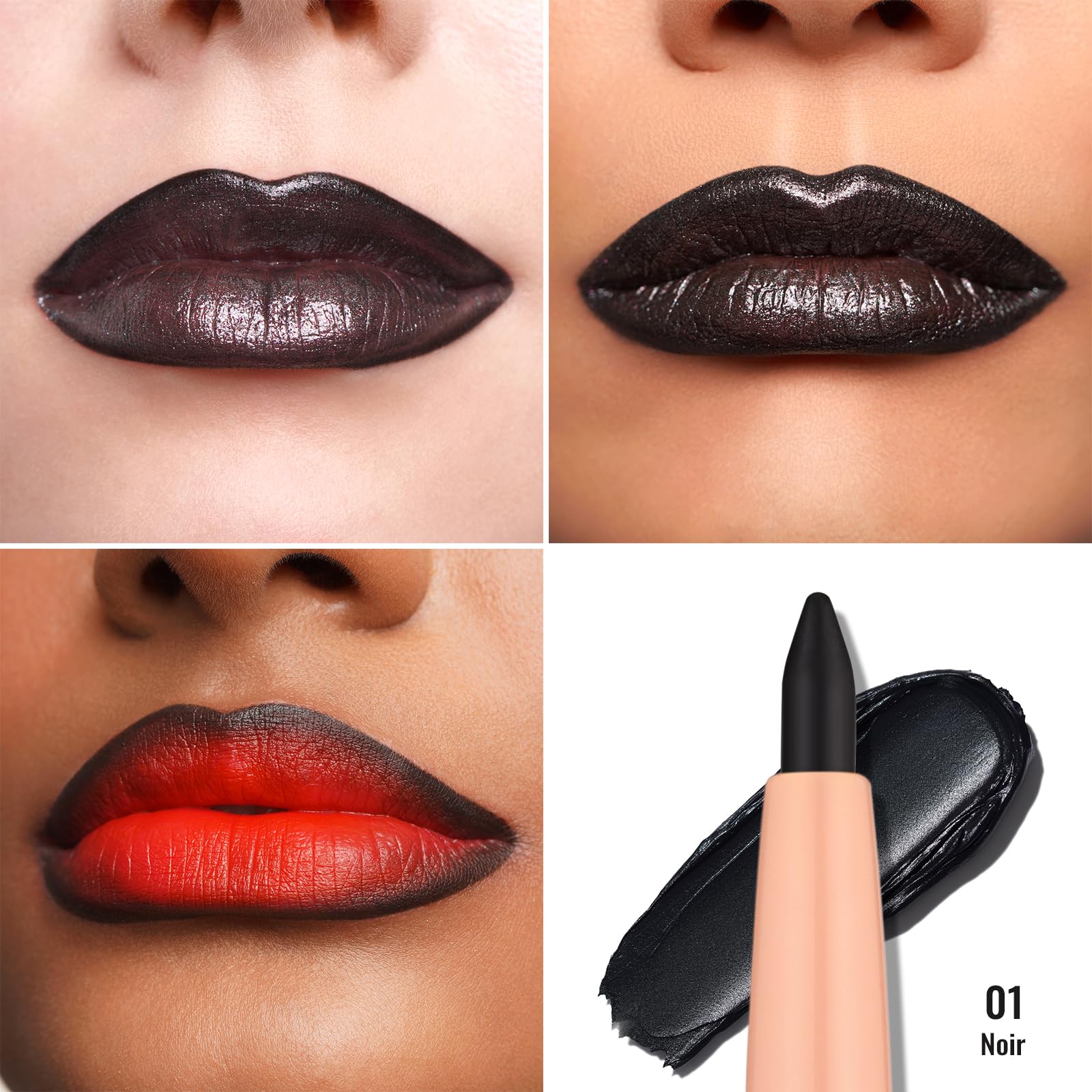 Crayon yeux noir Oulac rétractable pour ligne nette et durable.