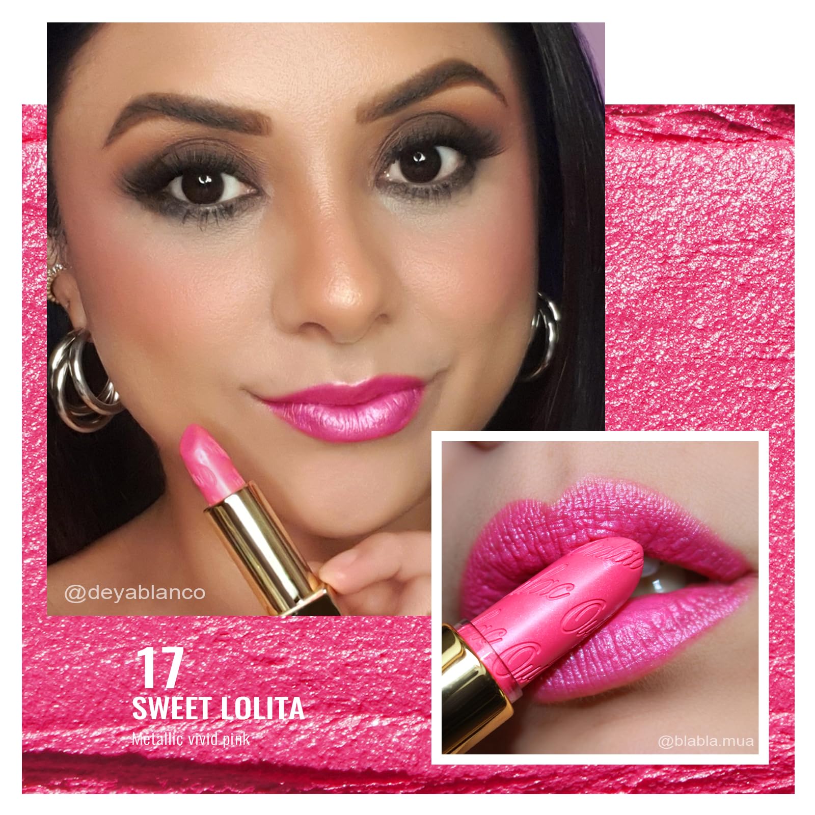 Échantillon Oulac teinte rose chaud metallique pour tester couleur.