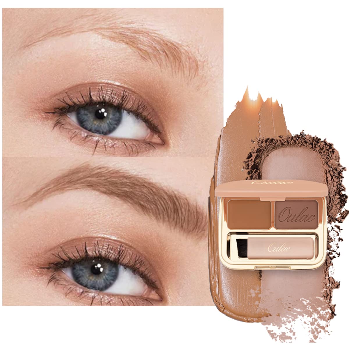Oulac kit sourcils poudre et pomade Ginger pour un look naturel et modulable.