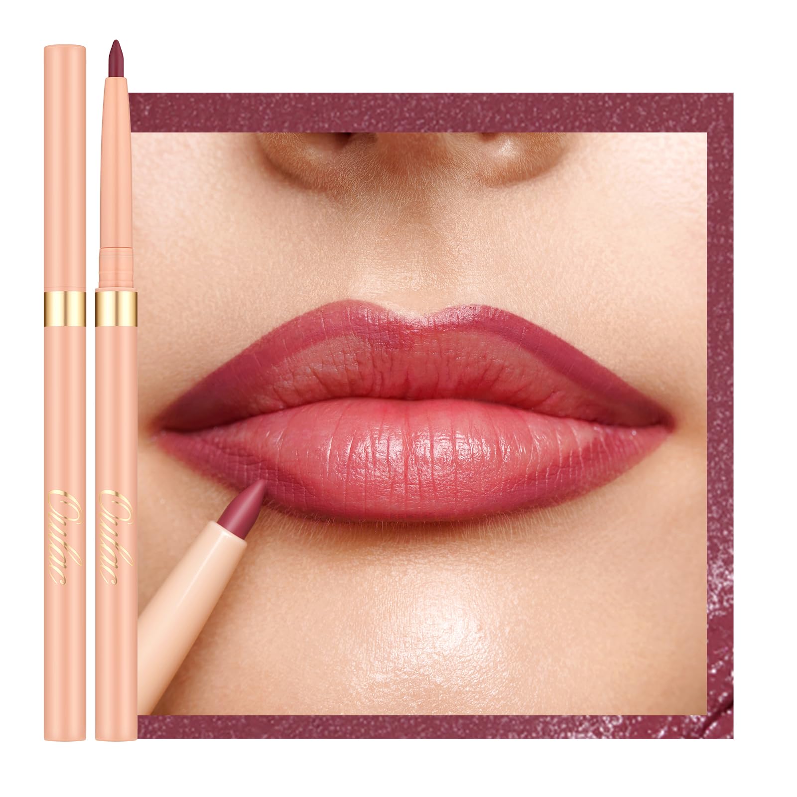 Oulac crayon contour des lèvres rétractable rose pâle pour une définition nette