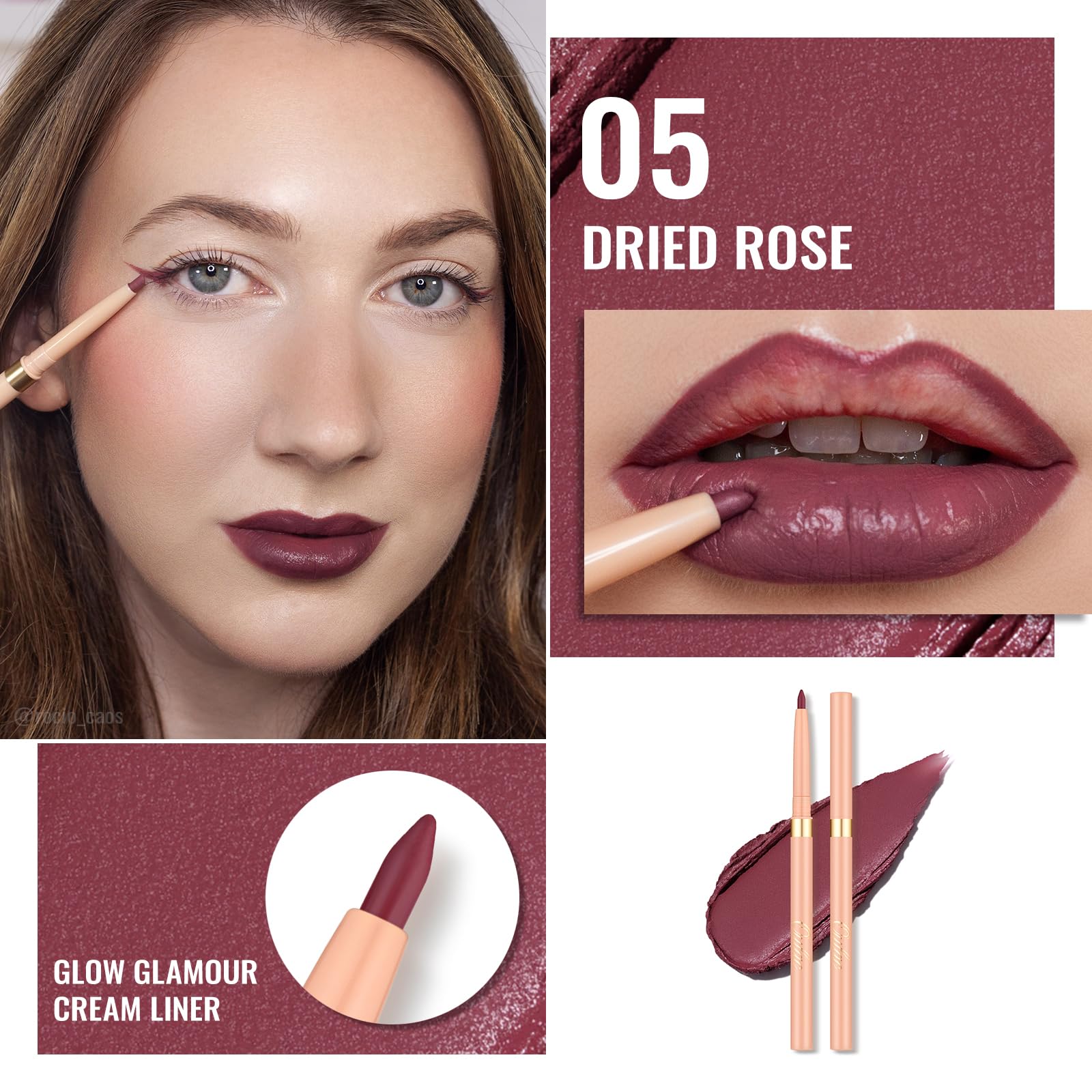 Oulac pointe précise du crayon contour lèvres rose pâle pour tracé impeccable