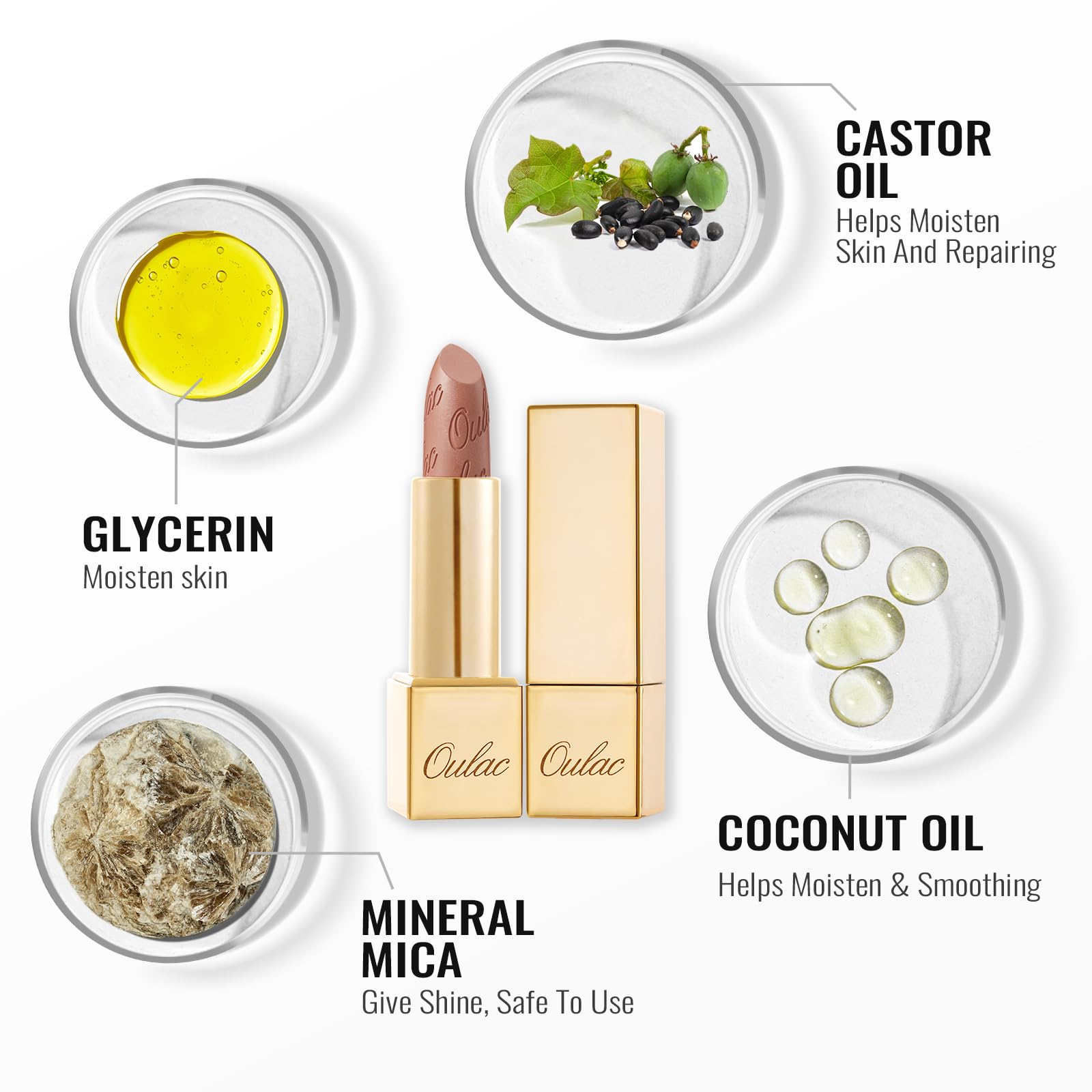 Oulac Lipstick – vegan et cruelty-free, certifié PETA.