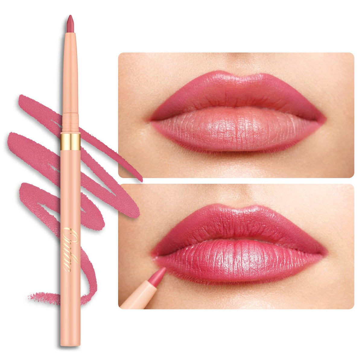 Oulac Rose Delice: crayon contour lèvres retractable offre définition durable.