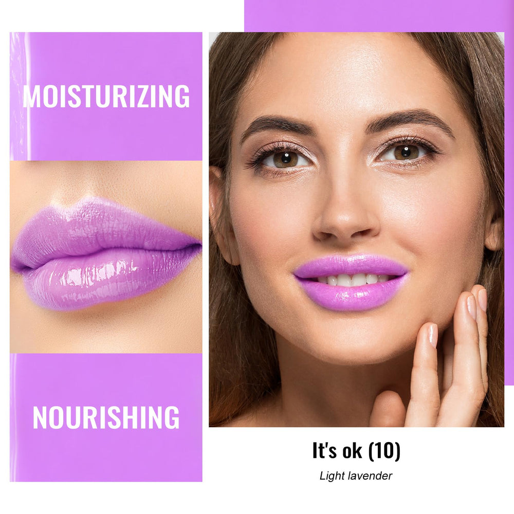 Oulac Pinky Purple Rouge à Lèvres en application fluide et couleur homogène.