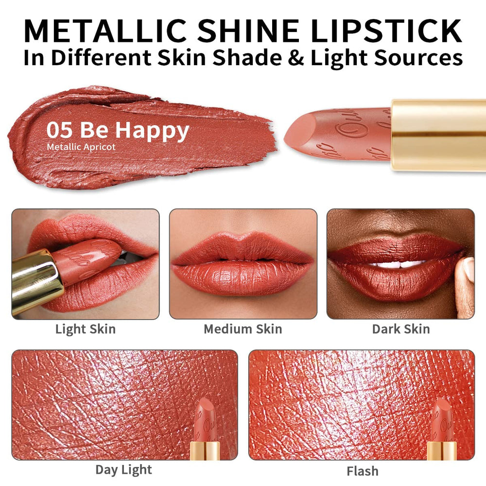 Oulac rouge à lèvres brillance métallique épaisse pour look audacieux