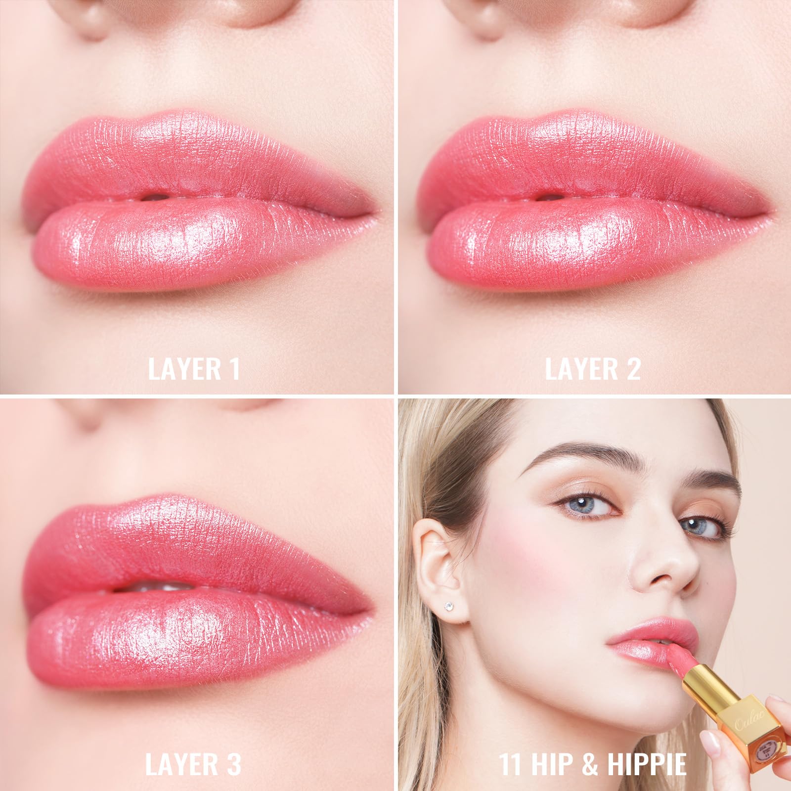 Oulac rouge lèvres glitter dense: fini scintillant et polyvalent