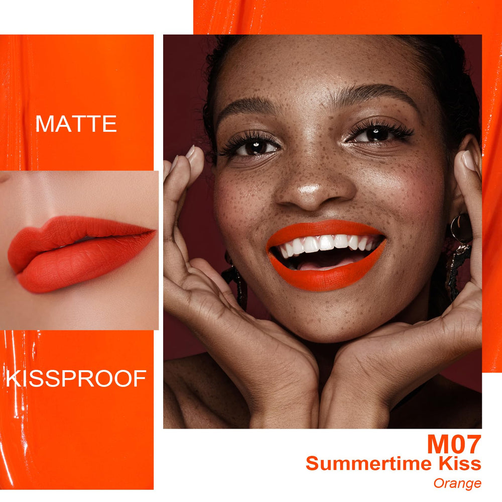 Oulac Rouge à Lèvres Liquide Matte Orange, applicateur précis pour une application nette