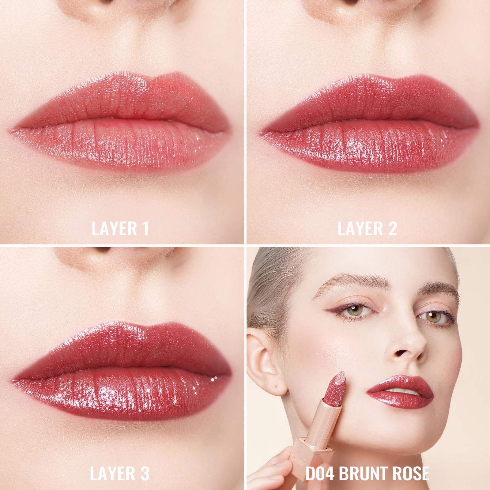 Oulac Shimmer Lipstick vegan sans gluten, adaptée à un mode de vie conscient.