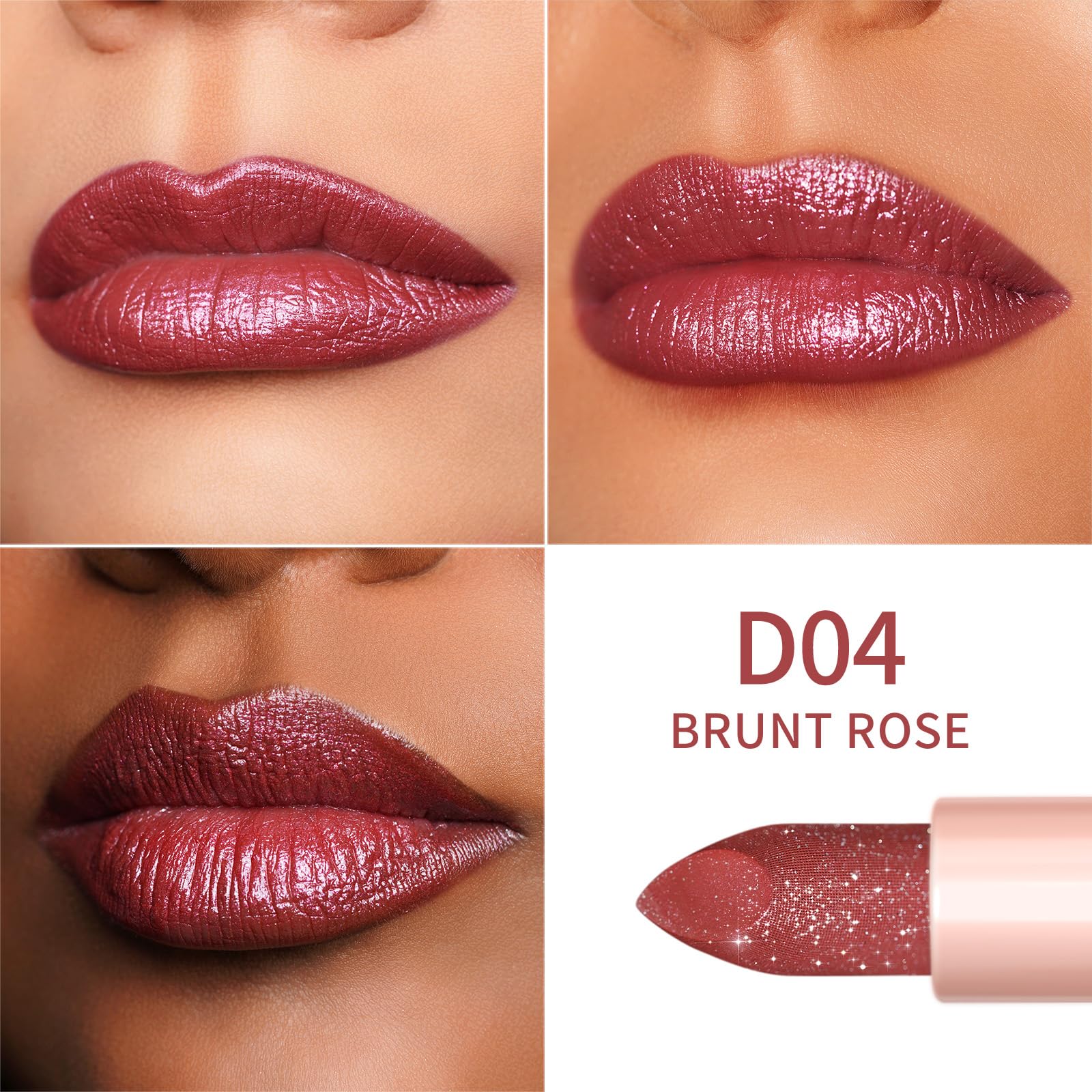 Oulac Shimmer Lipstick convient aux looks de jour et de soirée.