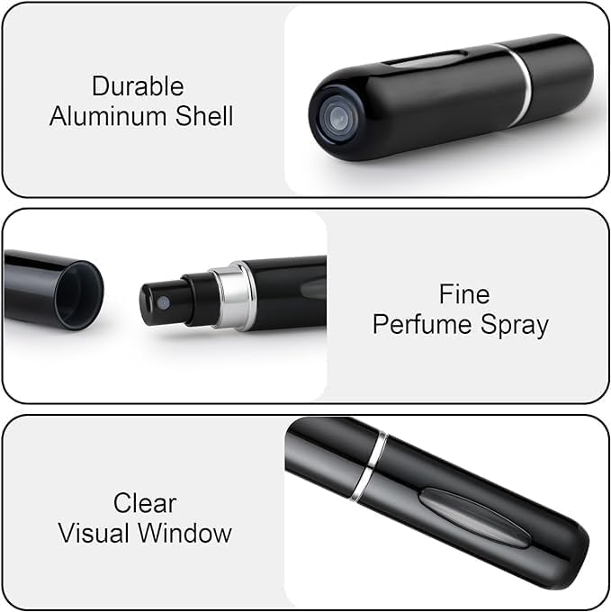 Flacons rechargeables compactes OUMOR: solution nomade pour parfums préférés.