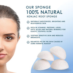 Our Earth Beauty Konjac : éponges riches en vitamines et minéraux pour revitaliser la peau.
