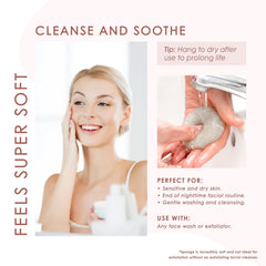 Our Earth Beauty Konjac éponge: massage doux pour peaux sensibles et nettoyages délicats.