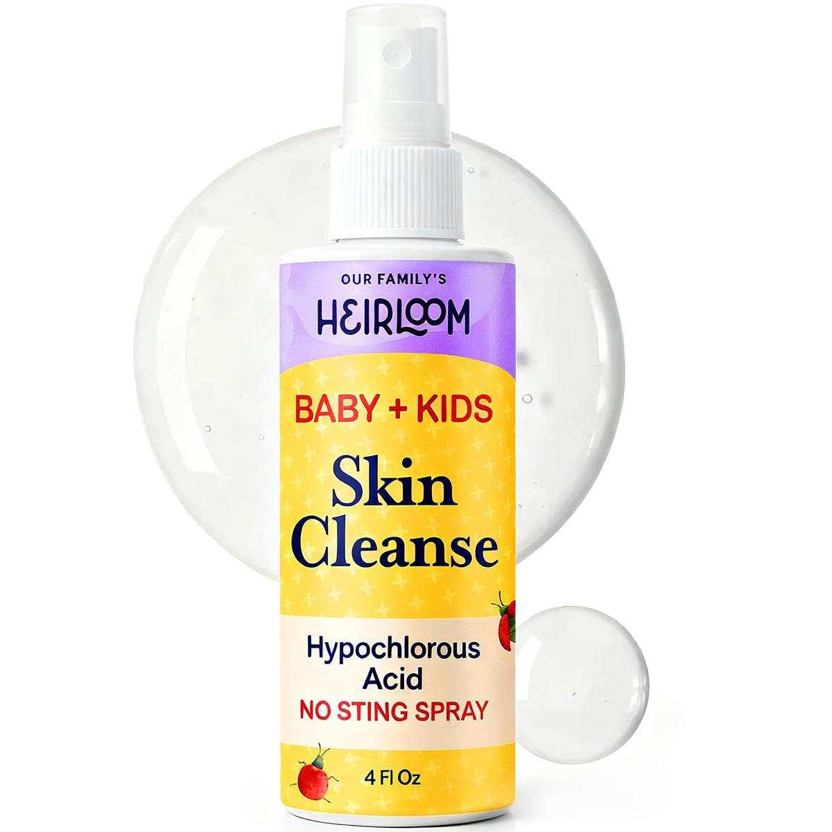 Our Family's Heirloom spray hypo­chlorous — Bouteille 4oz prête pour soins doux