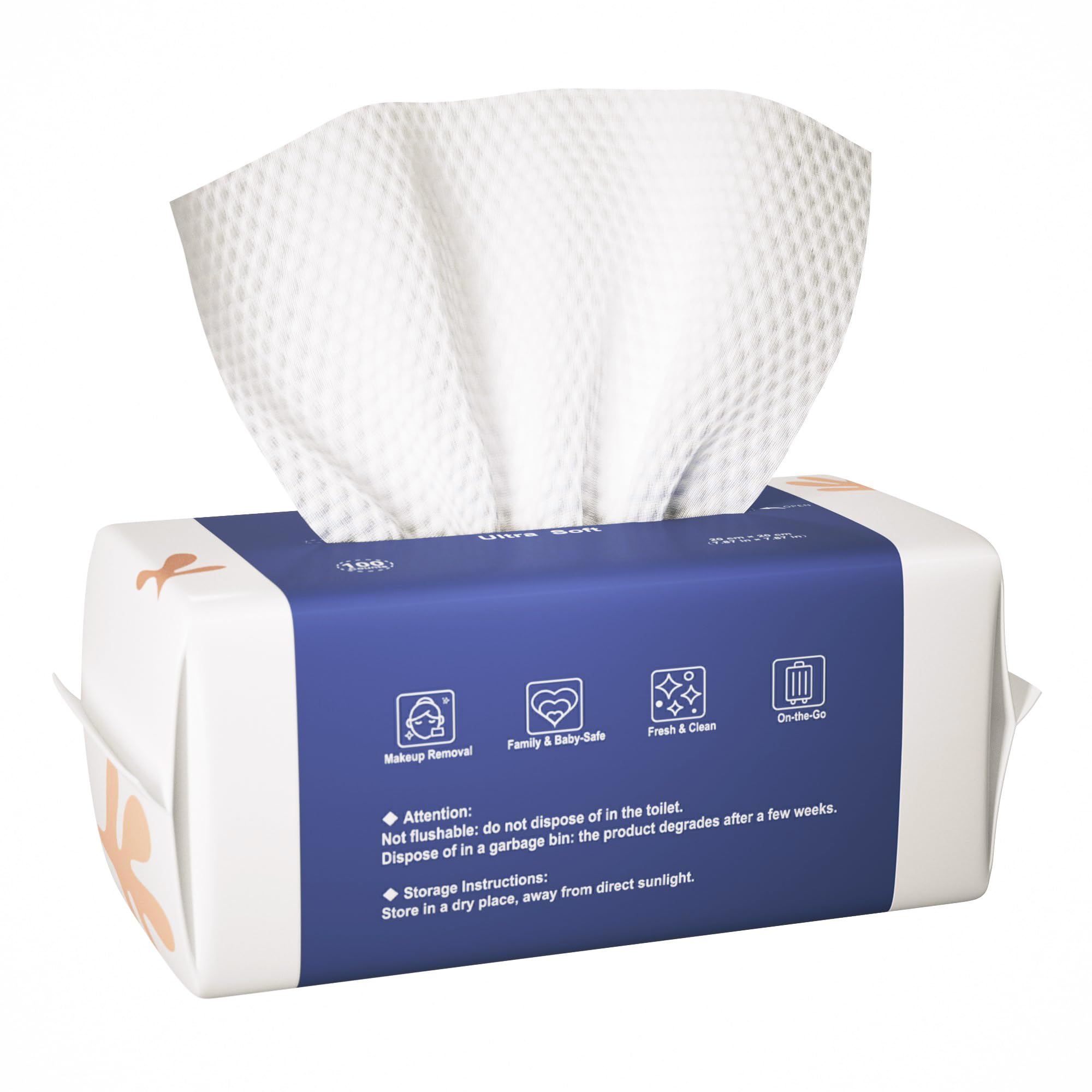 Ourmed Life lingettes visage biodégradables sans parfum pour nettoyage en douceur.