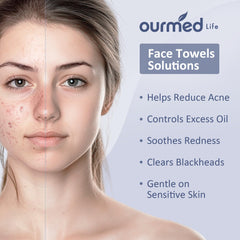 Ourmed Life lingettes visage douceur avec texture soyeuse pour peaux sensibles.