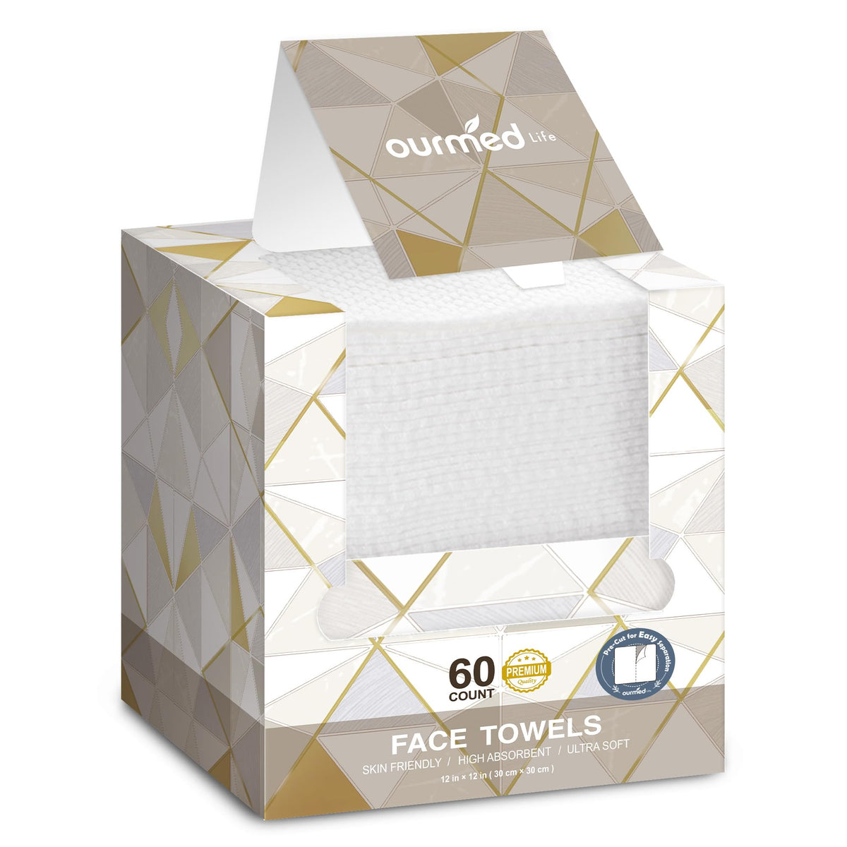 Ourmed Life serviettes visage perforations à déchirer, réduction potentielle des déchets.