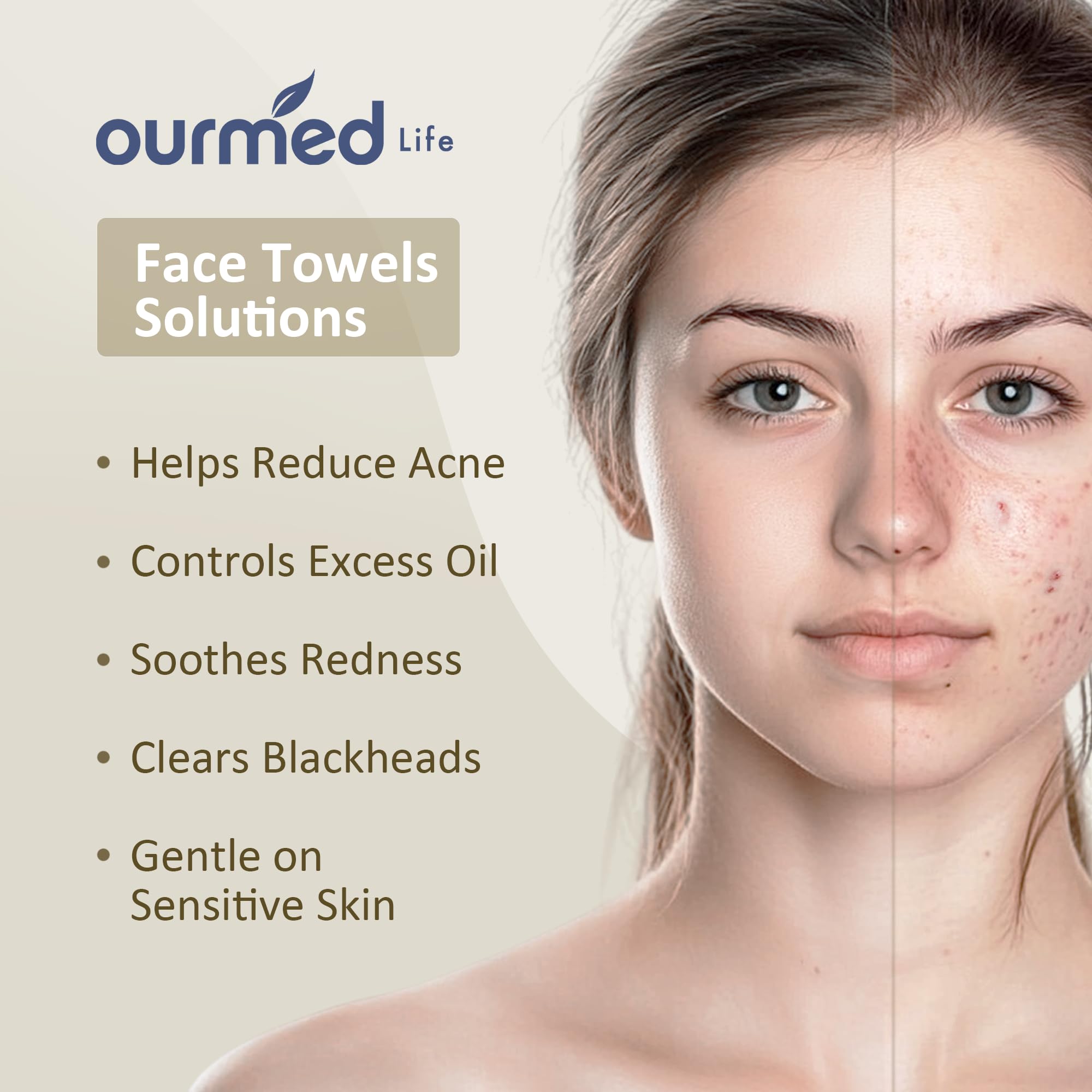 serviettes visage sans peluches ourmed life, nettoyage propre
