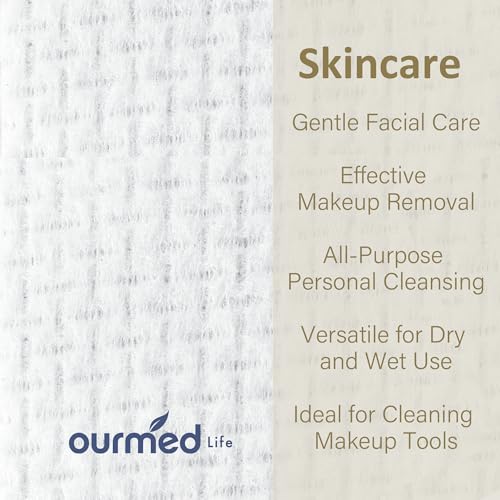 Ourmed Life texture-douce serviettes visage, épaisse et sans peluches pour nettoyage en douceur.