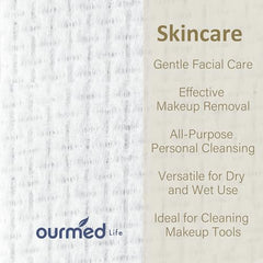 Ourmed Life texture-douce serviettes visage, épaisse et sans peluches pour nettoyage en douceur.