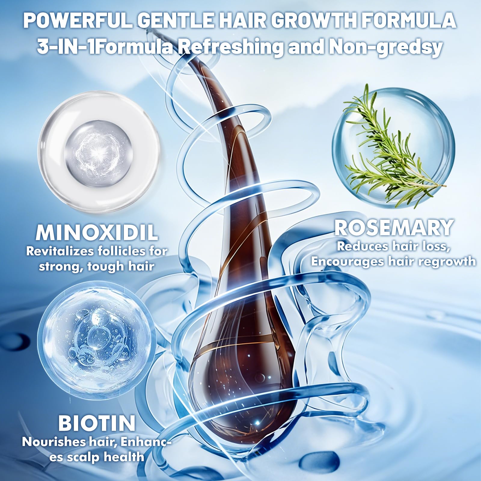 OURMUST Minoxidil 5% pour cheveux fins, objectif densité et vigueur.