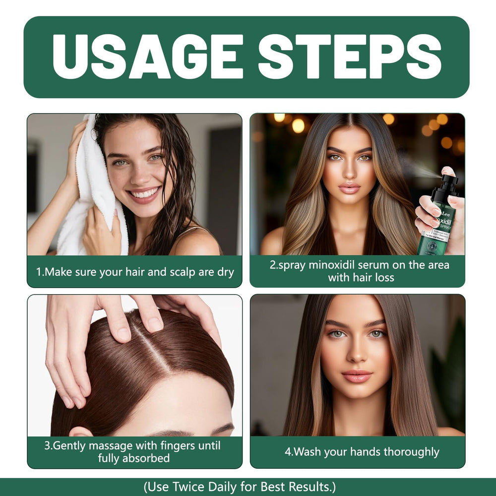 OURMUST Minoxidil 5% pulvérisation non grasse qui pénètre rapidement.
