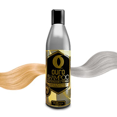 OURO Shampoo Tonifiant – bouteille avant, cheveux blonds plus éclatants