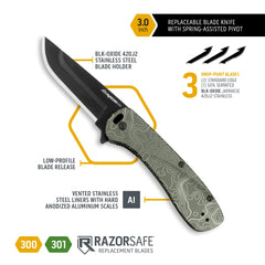 Poignée Aluminium anodisée verte du Razor VX1 pour une prise sûr
