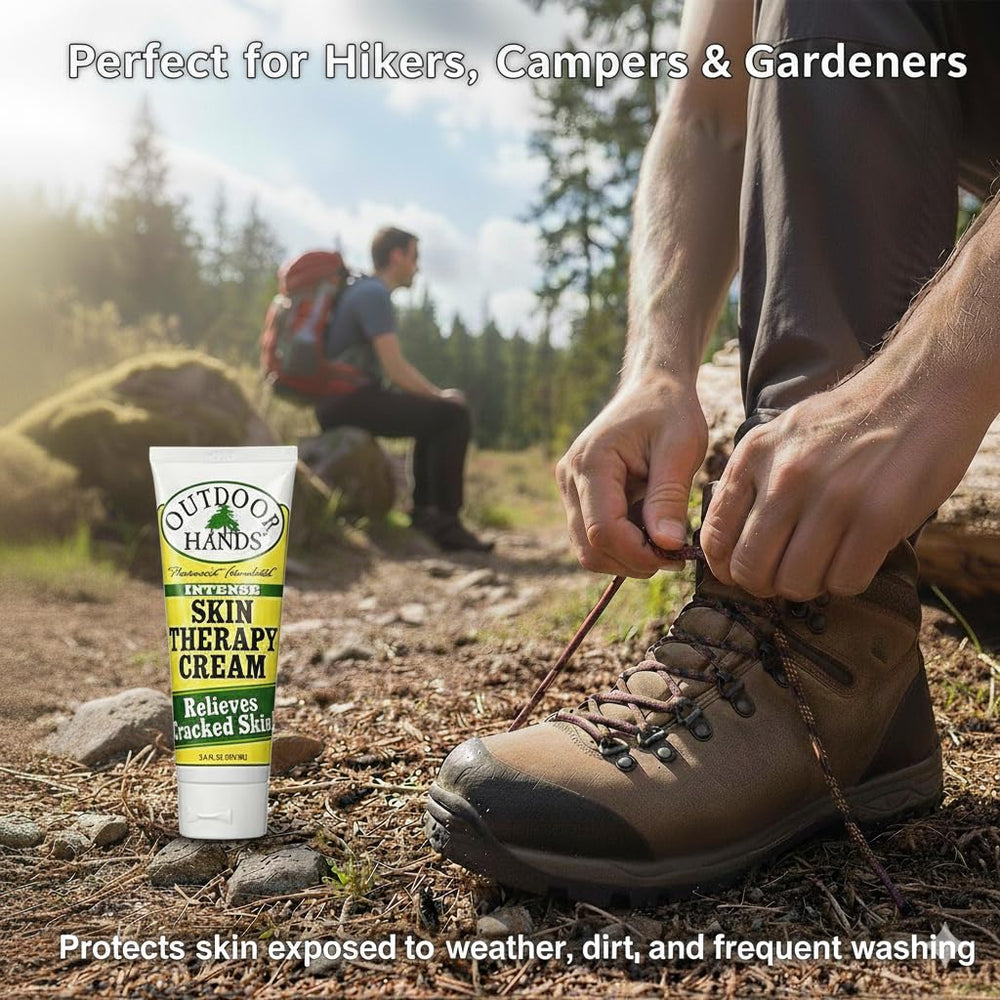 Outdoor Hands Crème soin peau intense — application mains pratique; absorption rapide et douceur.