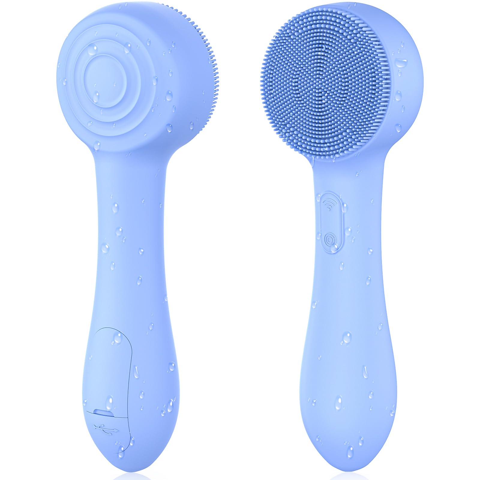 OUTIFUO brosse visage silicone bleue, nettoyage en profondeur pour peau lumineuse