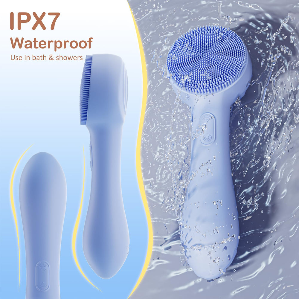 OUTIFUO brosse visage silicone bleue, peau prête pour sérums et crèmes