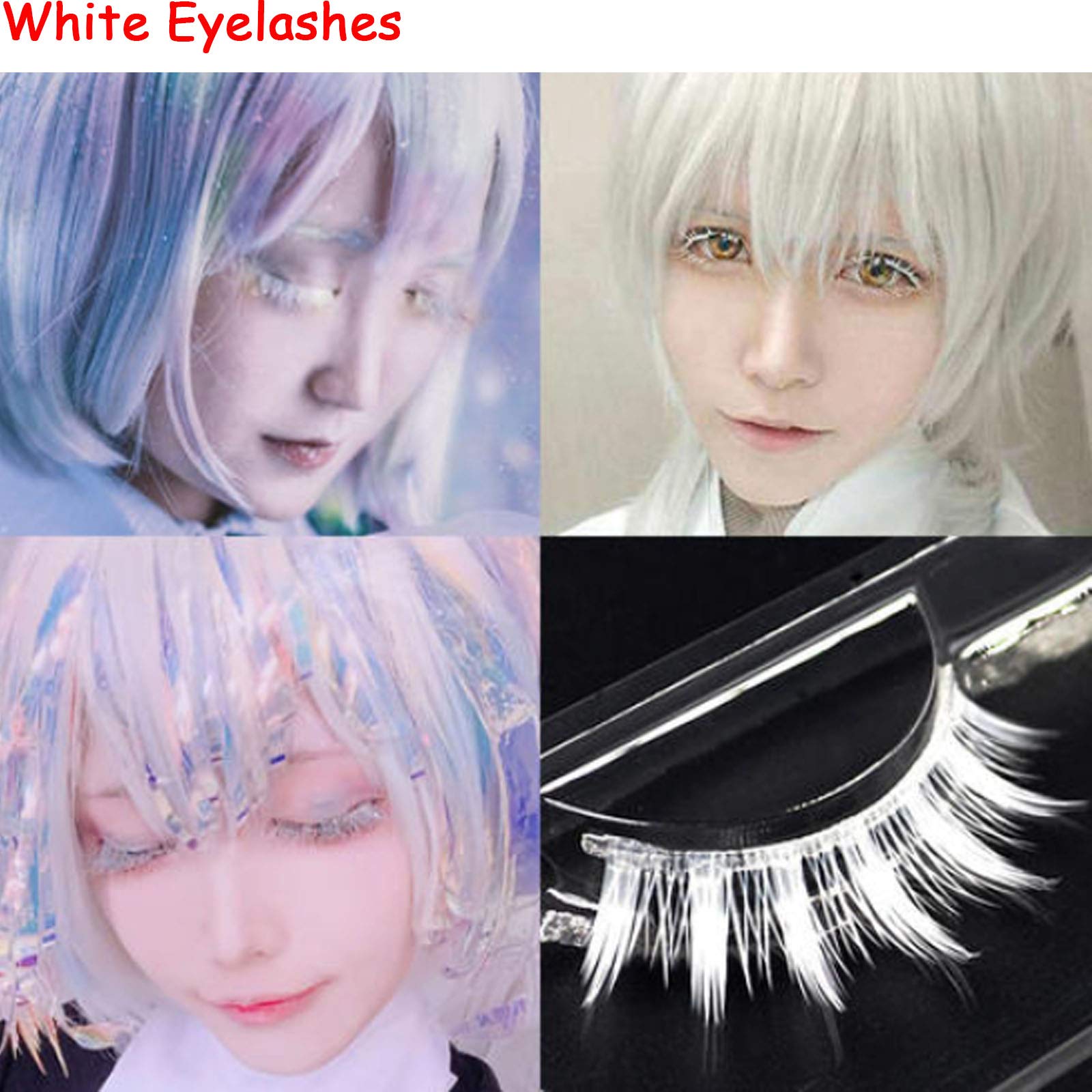 Outopen cils-faux-blancs bas détail pour équilibre visuel.
