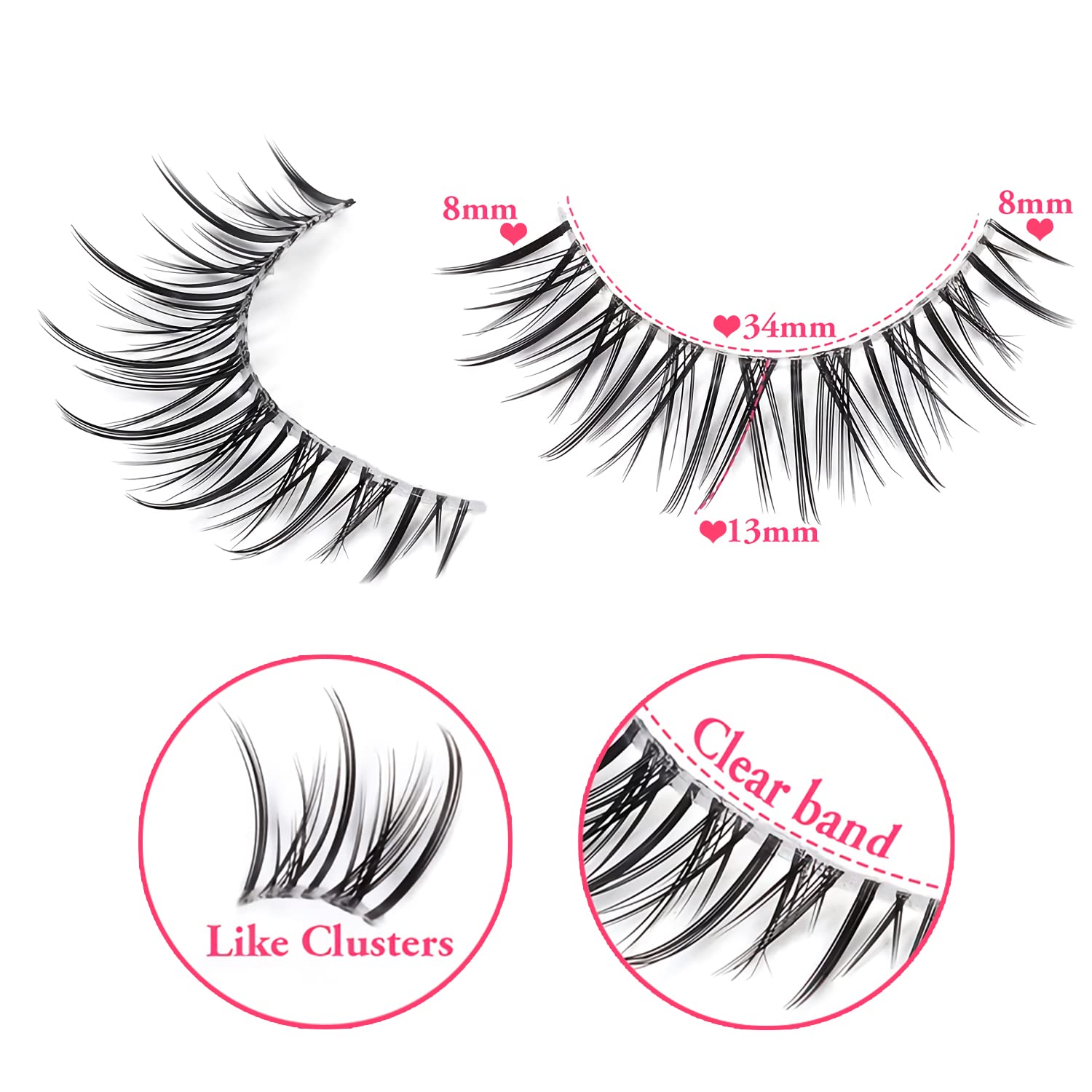 outopen cils manga longueur 12-14 mm pour un regard allongé