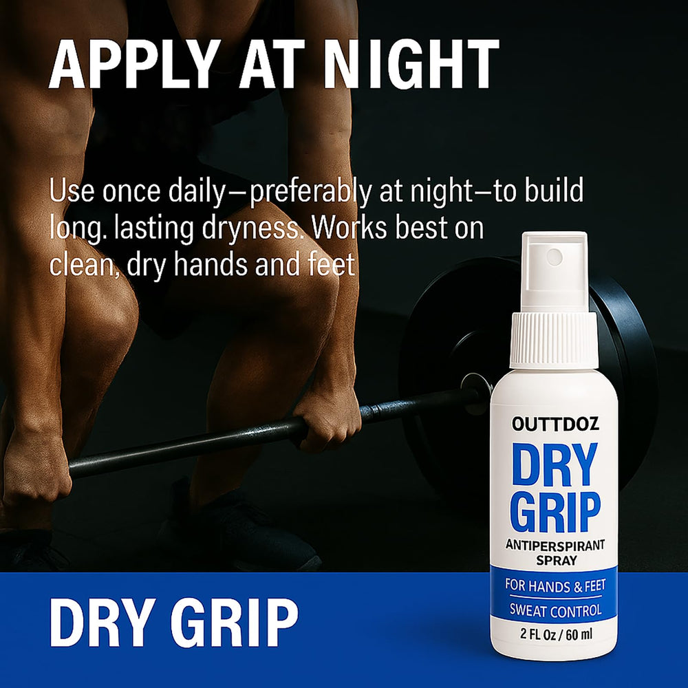 OUTTDOZ DryGrip – application nocturne, protection longue durée pour les performances.