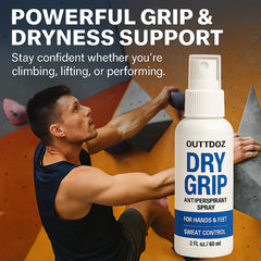 OUTTDOZ DryGrip – démonstration en salle, grip stable lors des entraînements intensifs.