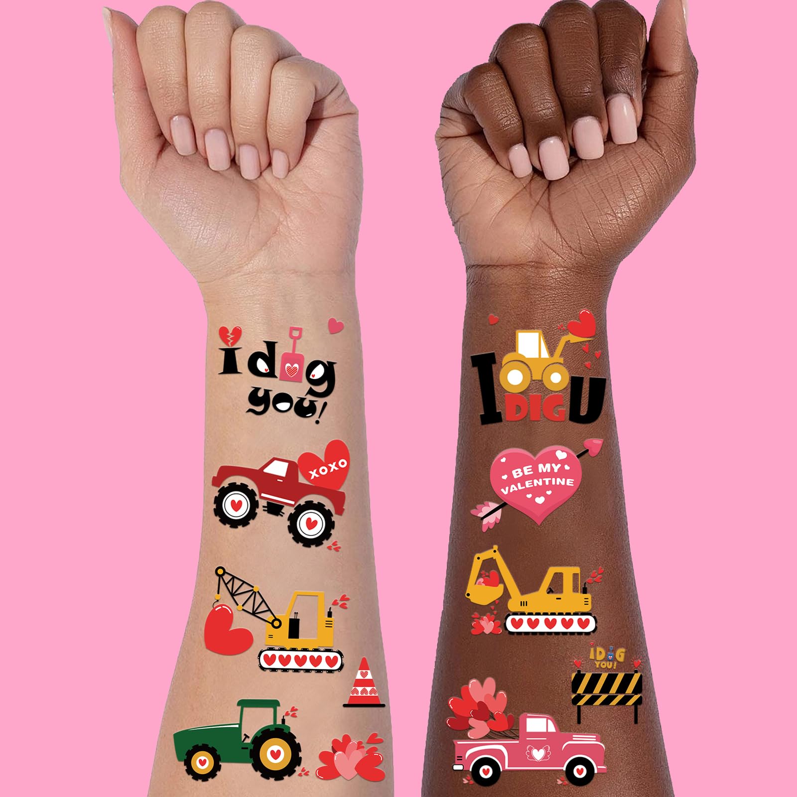 Tatouages Ovasorve Saint-Valentin, décor classe facile à appliquer et durable.