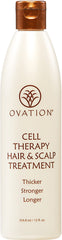 Marque Ovation Hair – bouteille Cell Therapy, soin capillaire sans minoxidil pour renforcer les cheveux.