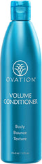 Ovation Hair Volume Conditioner: bouteille élégante montrant la texture légère pour un volume durable.
