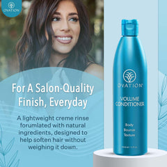 Ovation Hair Volume Conditioner: cheveux fin doux et faciles à démêler après le rinçage.