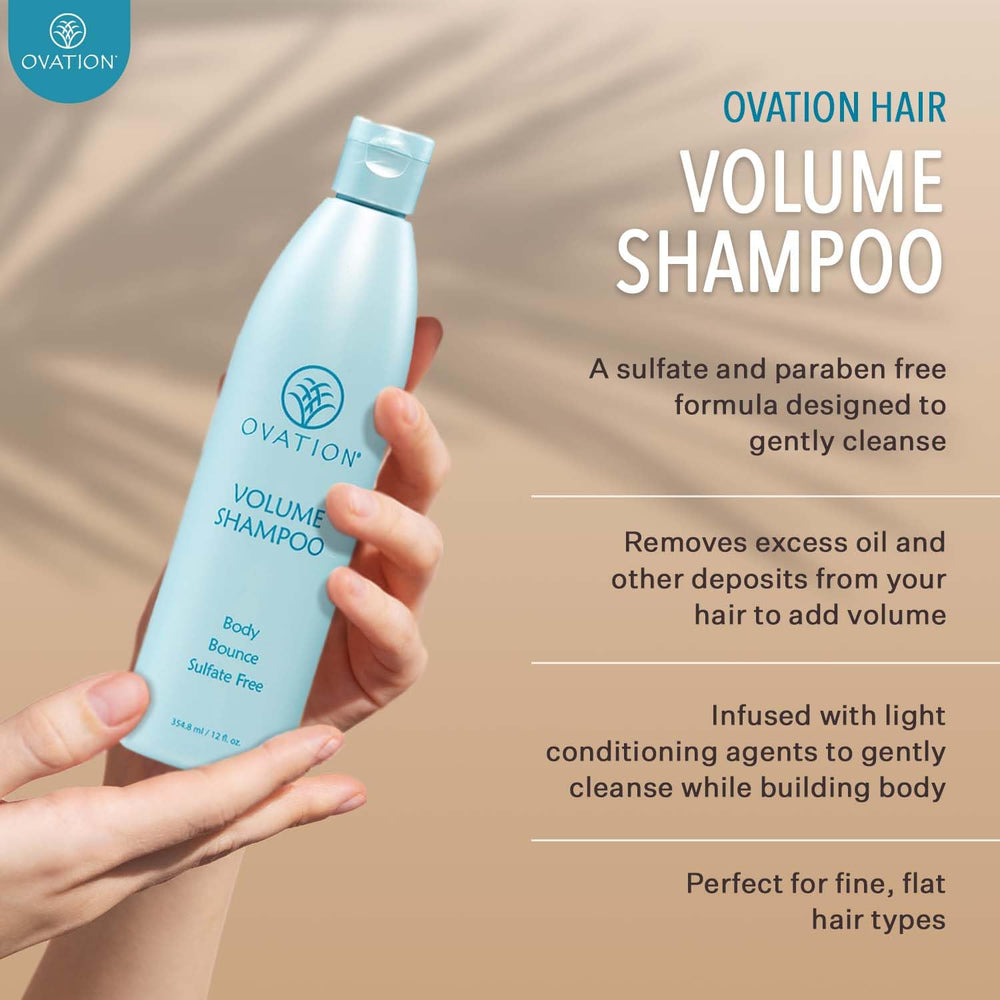 Shampooing Volume Ovation Hair pompe: facilité d’utilisation et dosage précis.